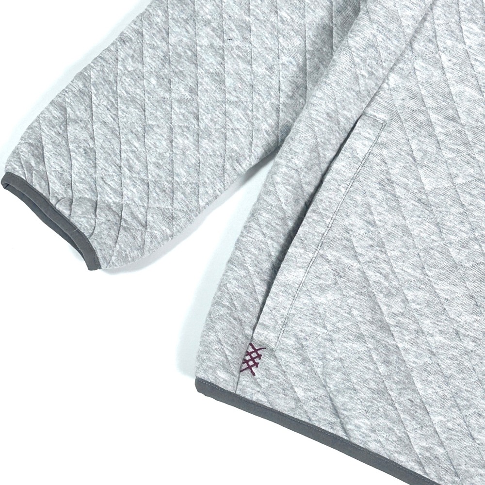 Rhone Gramercy Pullover Mens Large Quilted Fleece 1/4 Snap Mock Neck Gray - Picture 6 of 9